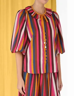 New ZIMMERMANN Ginger Ruffle Neck Top