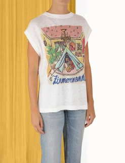 New ZIMMERMANN Ginger Sleeveless Tee