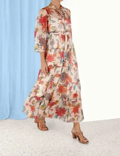 New ZIMMERMANN Ginger Tiered Midi Dress