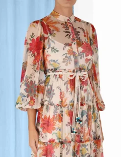 New ZIMMERMANN Ginger Tiered Midi Dress