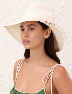 Clearance ZIMMERMANN Glazed Straw Collapsible Hat