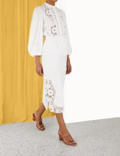 Clearance ZIMMERMANN Halcyon Broderie Skirt
