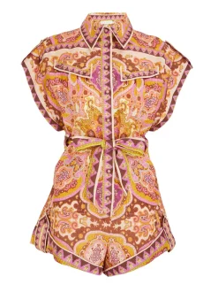 New ZIMMERMANN Halcyon Cuffed Playsuit