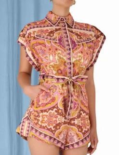 New ZIMMERMANN Halcyon Cuffed Playsuit