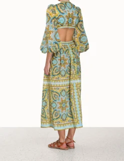 Hot ZIMMERMANN Halcyon Tie Front Midi Dress