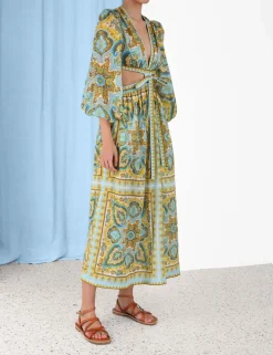 Discount ZIMMERMANN Halcyon Tie Front Midi Dress