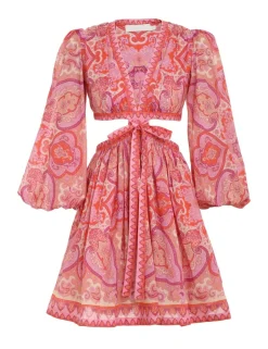 Clearance ZIMMERMANN Halcyon Tie Front Mini Dress