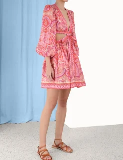 Clearance ZIMMERMANN Halcyon Tie Front Mini Dress