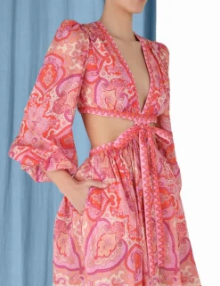Clearance ZIMMERMANN Halcyon Tie Front Mini Dress