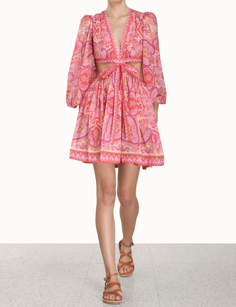 ZIMMERMANN Halcyon Tie Front Mini Dress
