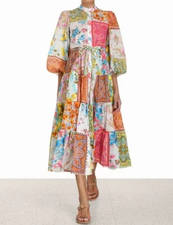 ZIMMERMANN Halcyon Tiered Midi Dress