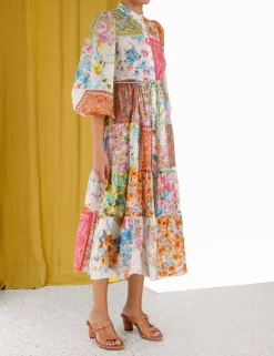 ZIMMERMANN Halcyon Tiered Midi Dress