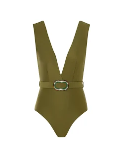 New ZIMMERMANN Junie Belted Plunge 1Pc