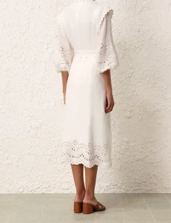 ZIMMERMANN Junie Embroidered Midi Dress