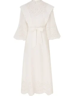New ZIMMERMANN Junie Embroidered Midi Dress
