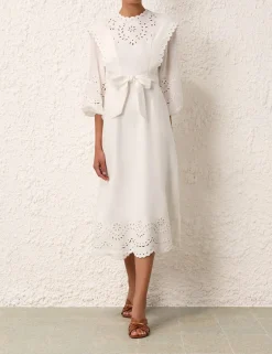 New ZIMMERMANN Junie Embroidered Midi Dress
