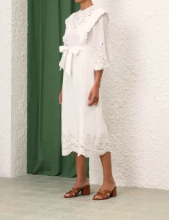 New ZIMMERMANN Junie Embroidered Midi Dress