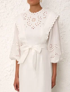 New ZIMMERMANN Junie Embroidered Midi Dress