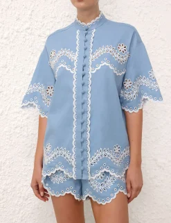 Sale ZIMMERMANN Junie Embroidered Shirt