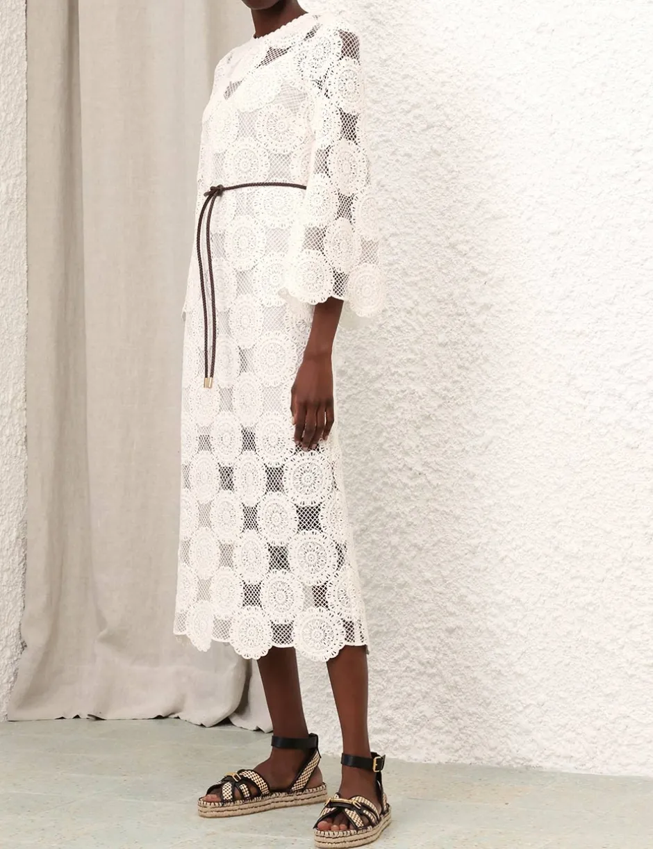 Online ZIMMERMANN Junie Lace Midi Dress