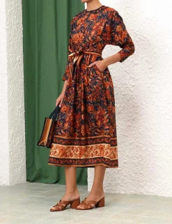 Hot ZIMMERMANN Junie Long Sleeve Midi Dress