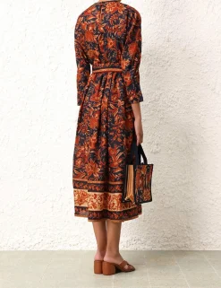 Hot ZIMMERMANN Junie Long Sleeve Midi Dress