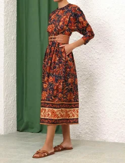 Hot ZIMMERMANN Junie Long Sleeve Midi Dress