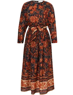 Discount ZIMMERMANN Junie Long Sleeve Midi Dress