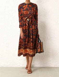 Discount ZIMMERMANN Junie Long Sleeve Midi Dress