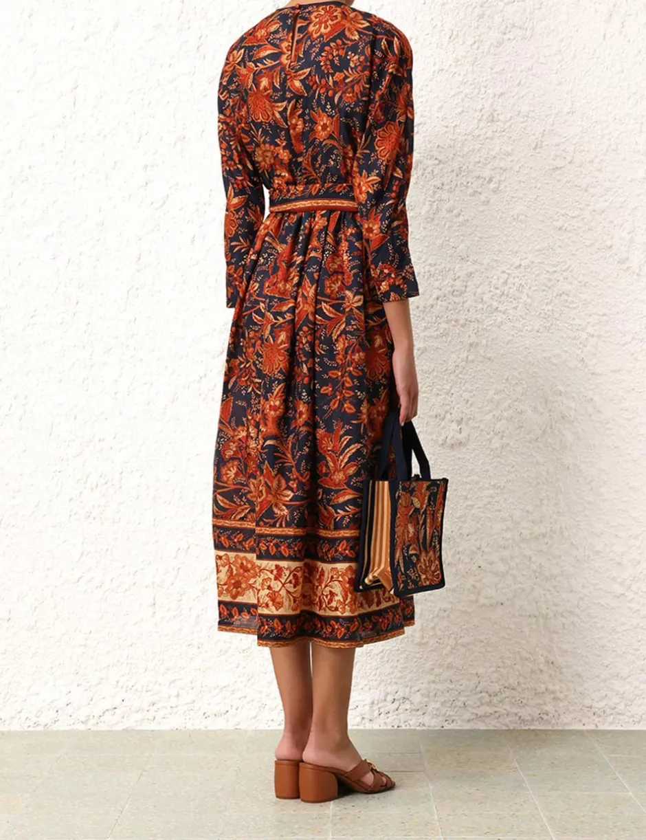 Discount ZIMMERMANN Junie Long Sleeve Midi Dress