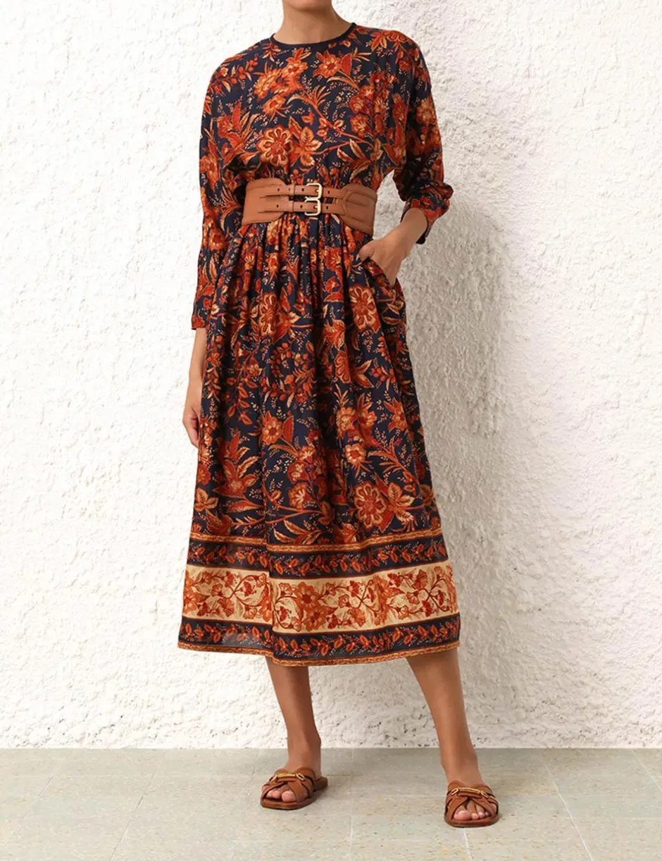 Discount ZIMMERMANN Junie Long Sleeve Midi Dress