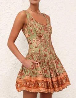 New ZIMMERMANN Junie Panelled Mini Dress
