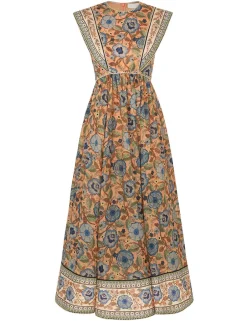 Online ZIMMERMANN Junie Spliced Midi Dress