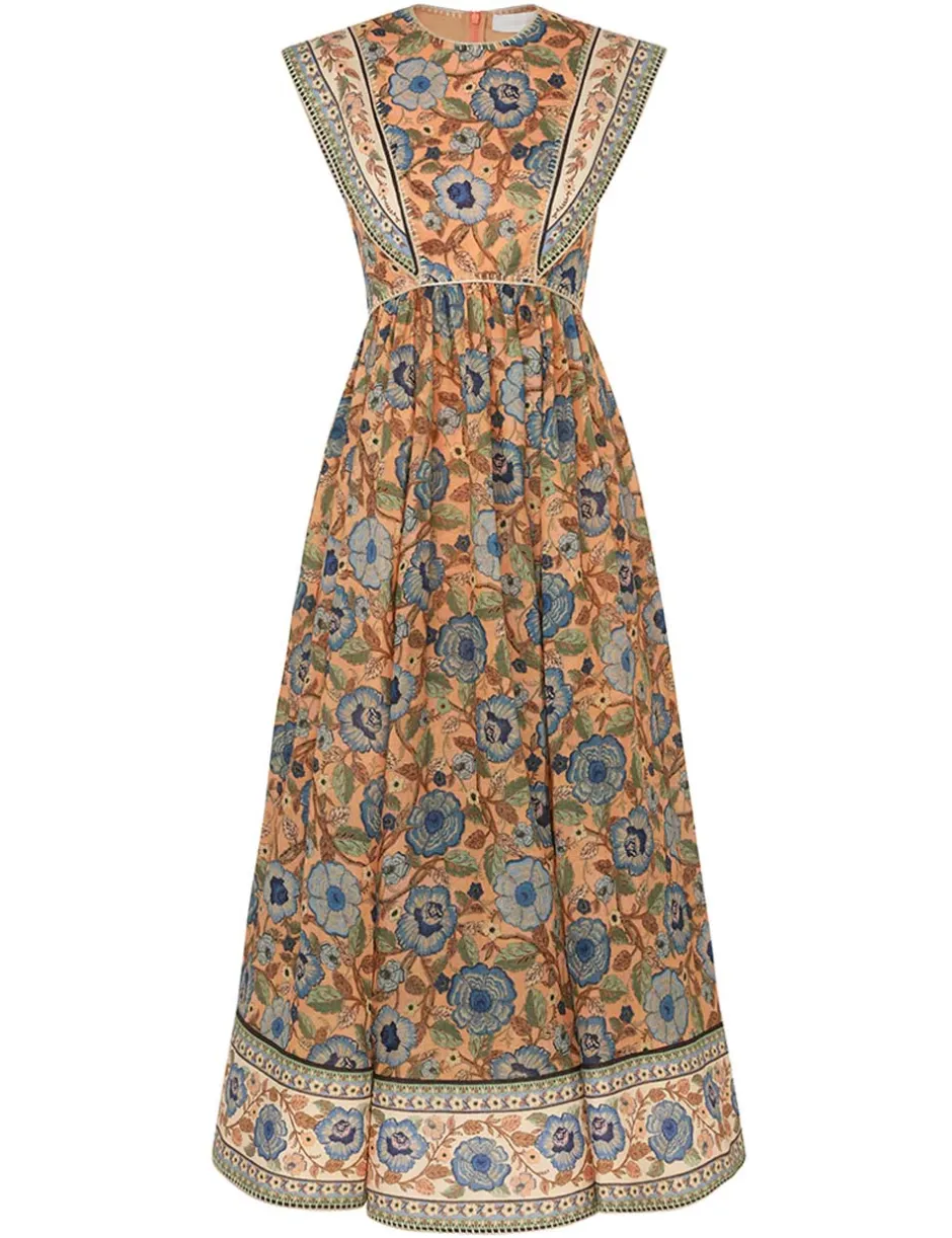 Online ZIMMERMANN Junie Spliced Midi Dress