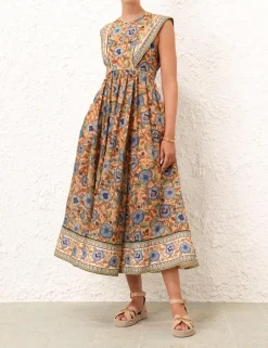 ZIMMERMANN Junie Spliced Midi Dress