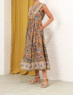 ZIMMERMANN Junie Spliced Midi Dress