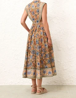 ZIMMERMANN Junie Spliced Midi Dress