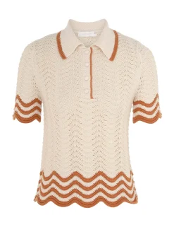 Best ZIMMERMANN Junie Textured Knit Polo