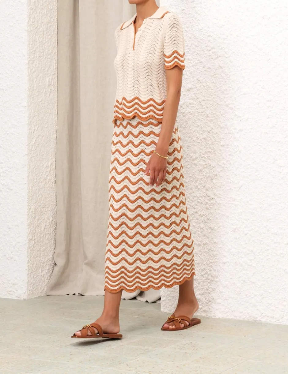 Best ZIMMERMANN Junie Textured Knit Polo