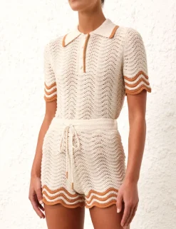 Clearance ZIMMERMANN Junie Textured Knit Shorts