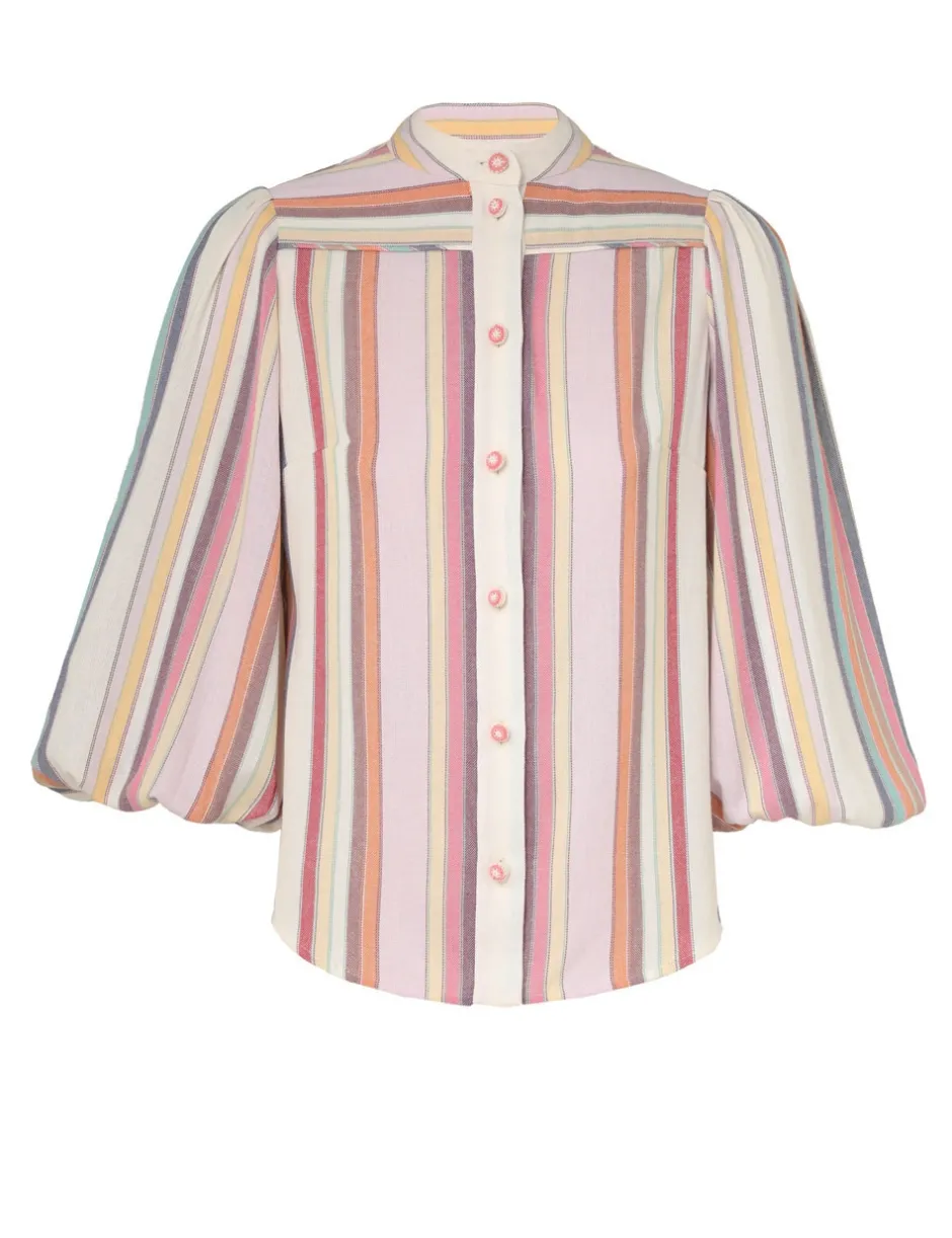 Online ZIMMERMANN Lexi Blouson Stripe Shirt