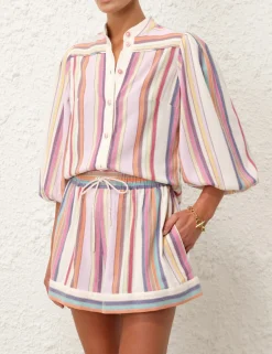 Discount ZIMMERMANN Lexi Blouson Stripe Shirt