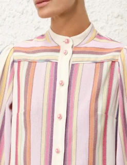 Discount ZIMMERMANN Lexi Blouson Stripe Shirt