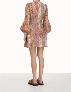 New ZIMMERMANN Luminosity Belted Mini Dress