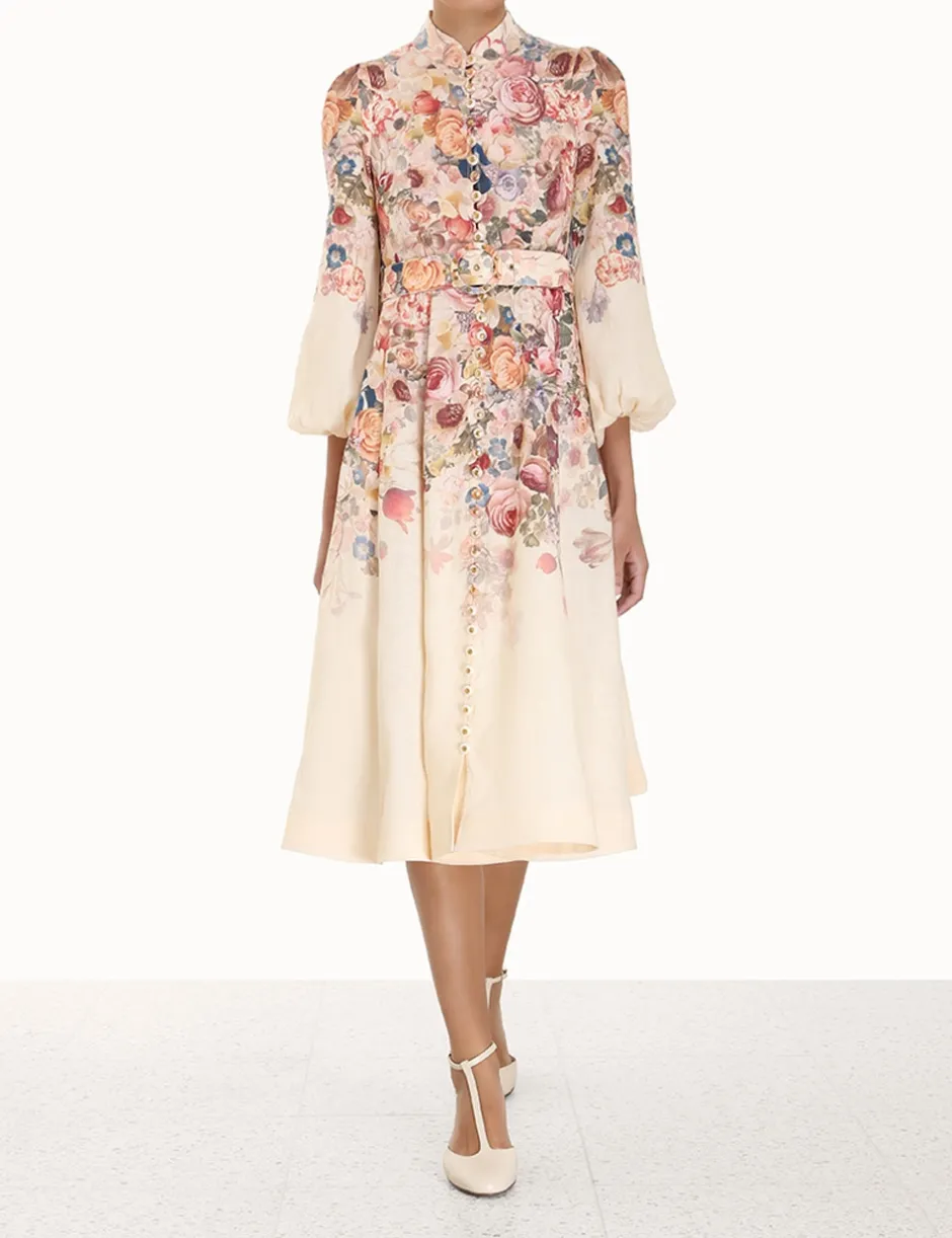 ZIMMERMANN Luminosity Buttoned Midi Dress