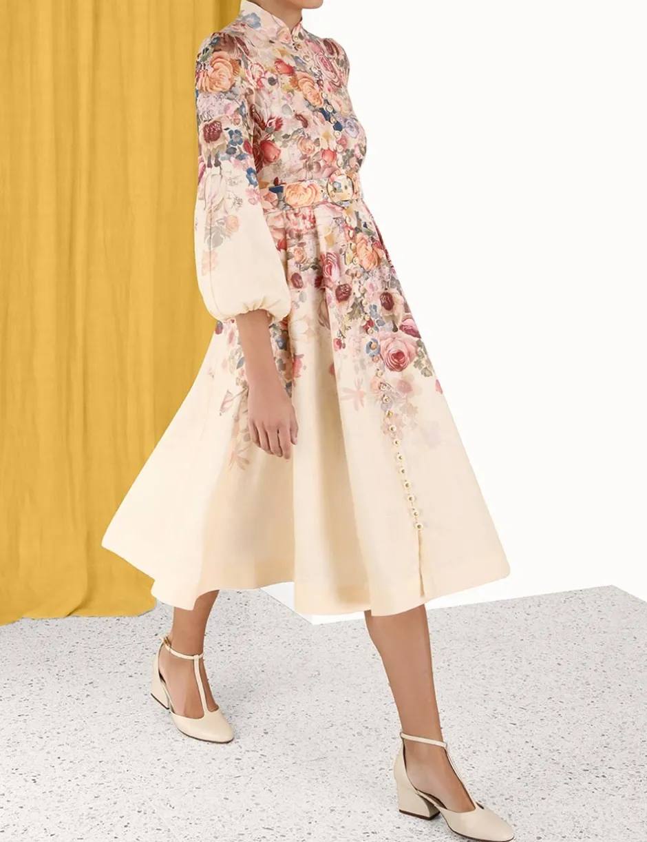 ZIMMERMANN Luminosity Buttoned Midi Dress