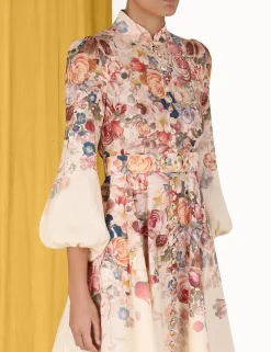 Hot ZIMMERMANN Luminosity Buttoned Midi Dress