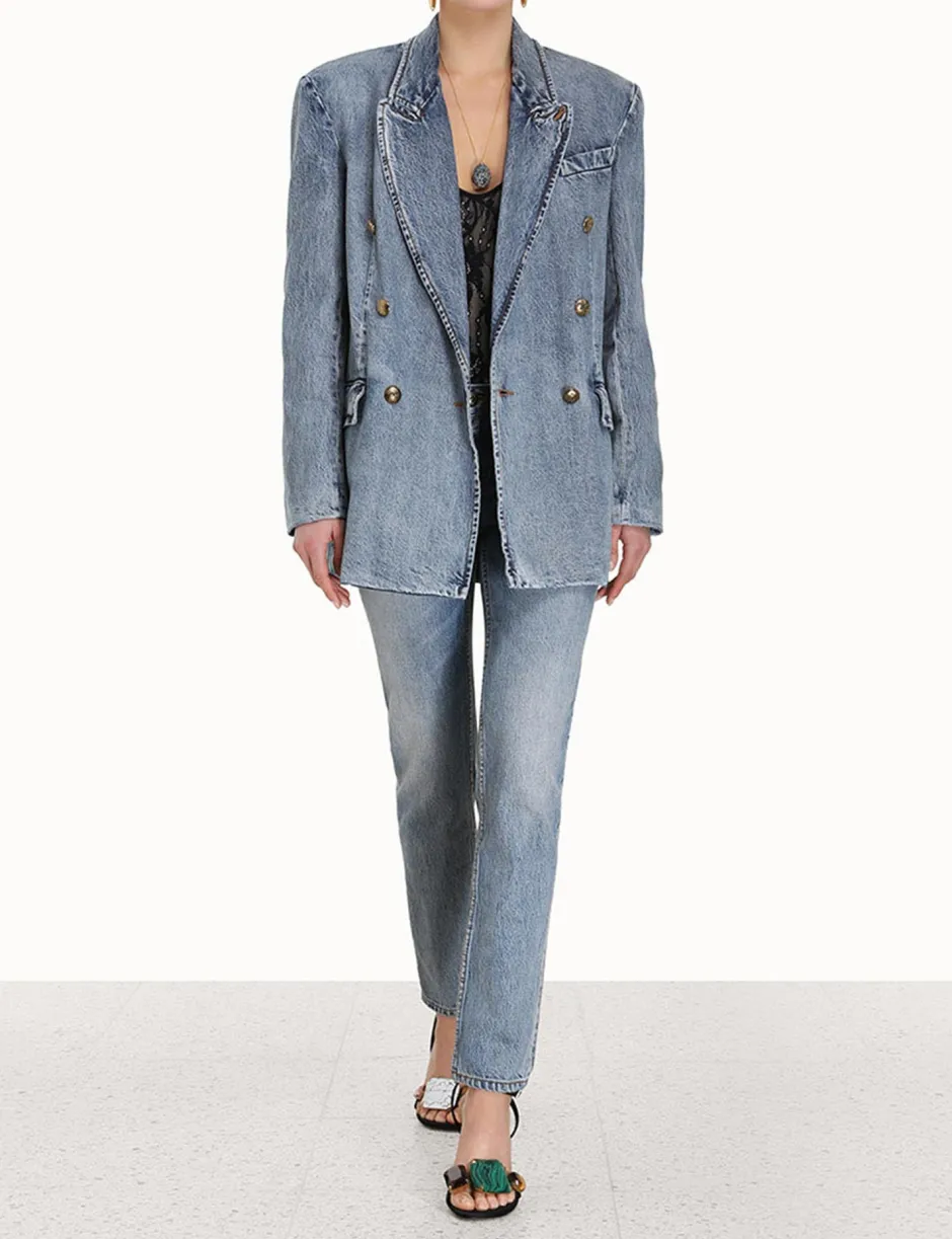 Discount ZIMMERMANN Luminosity Denim Blazer