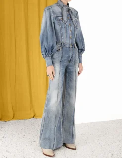 Best ZIMMERMANN Luminosity Denim Corset Shirt