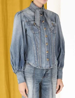 Best ZIMMERMANN Luminosity Denim Corset Shirt